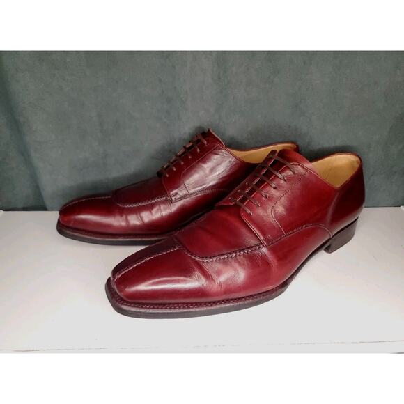 L.F. Lidfort for Barney's Dress Shoes Burgundy Leather Made in Italy US Men's 11 - Picture 13 of 13